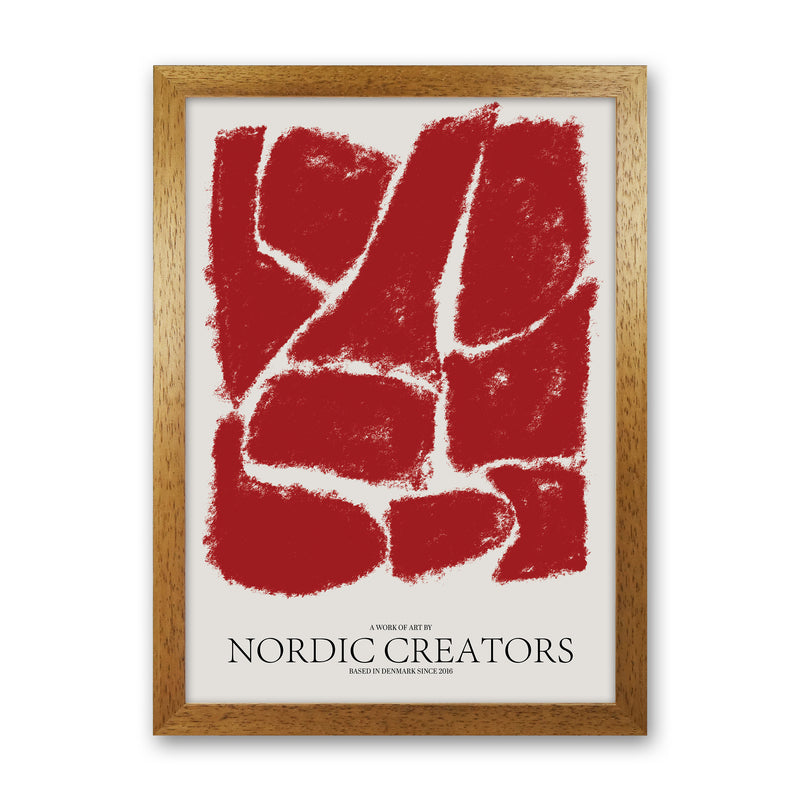 Things Fall Apart - Red Abstract Art Print by Nordic Creators Oak Grain