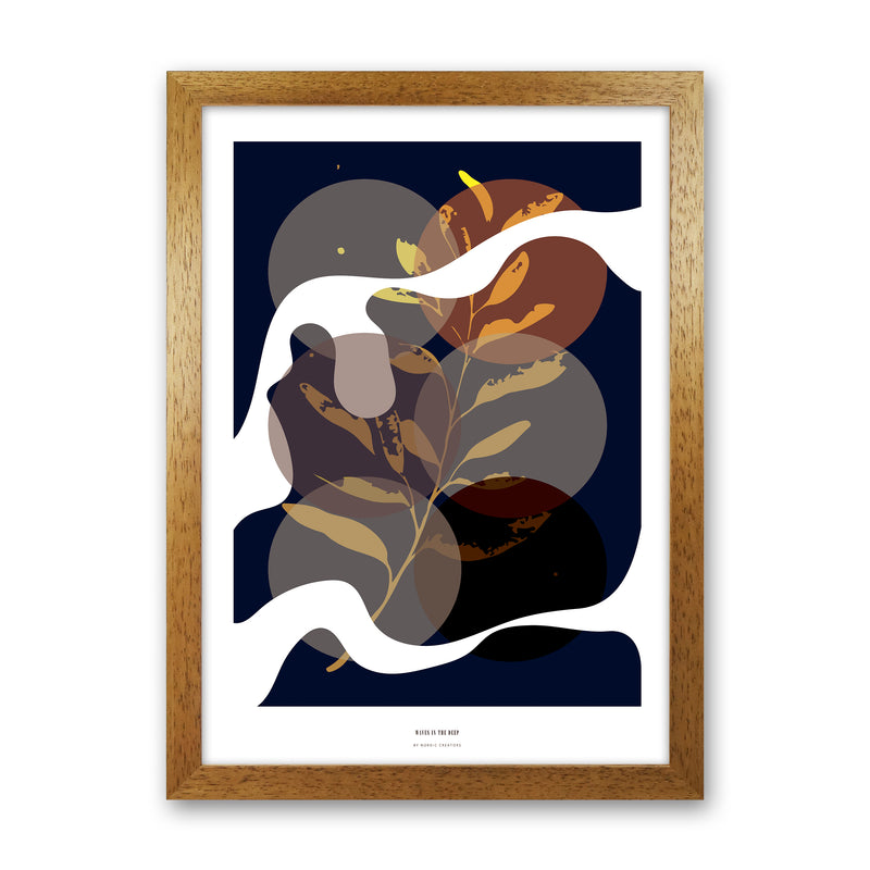 Waves in the deep Abstract Art Print by Nordic Creators Oak Grain