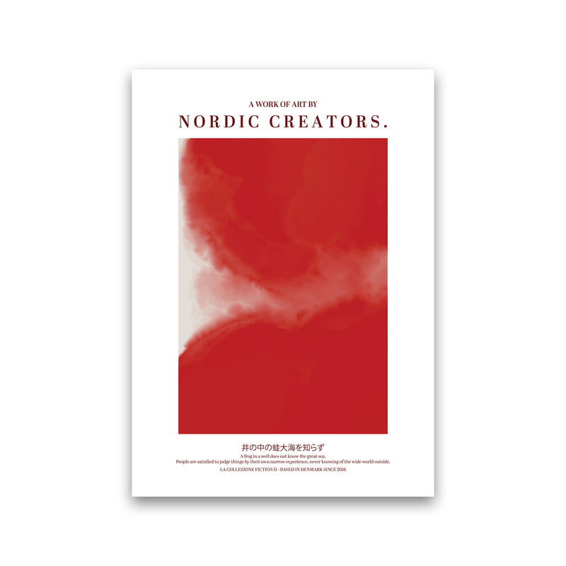 Red Japan Abstract Art Print by Nordic Creators Print Only