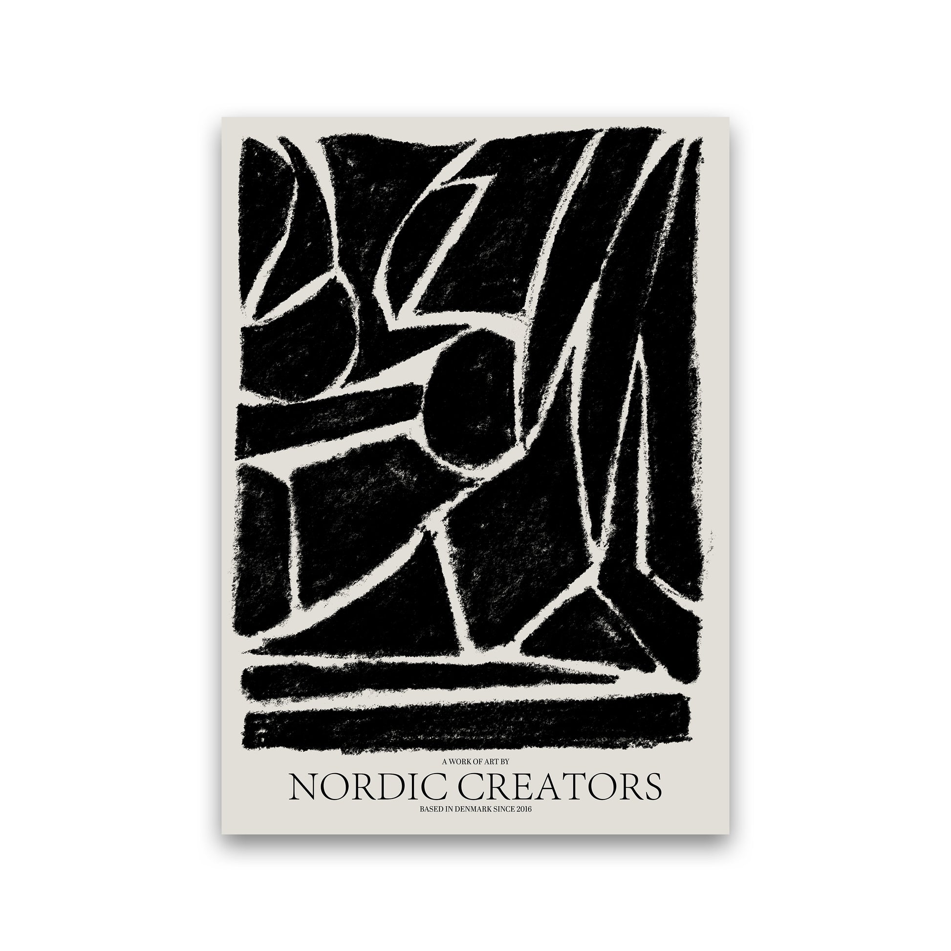 Things Fall Apart - Black Abstract Art Print by Nordic Creators Print Only