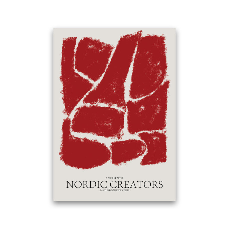 Things Fall Apart - Red Abstract Art Print by Nordic Creators Print Only