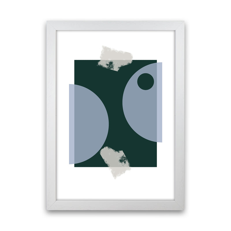 Blue & Green Abstract Art Print by Nordic Creators White Grain
