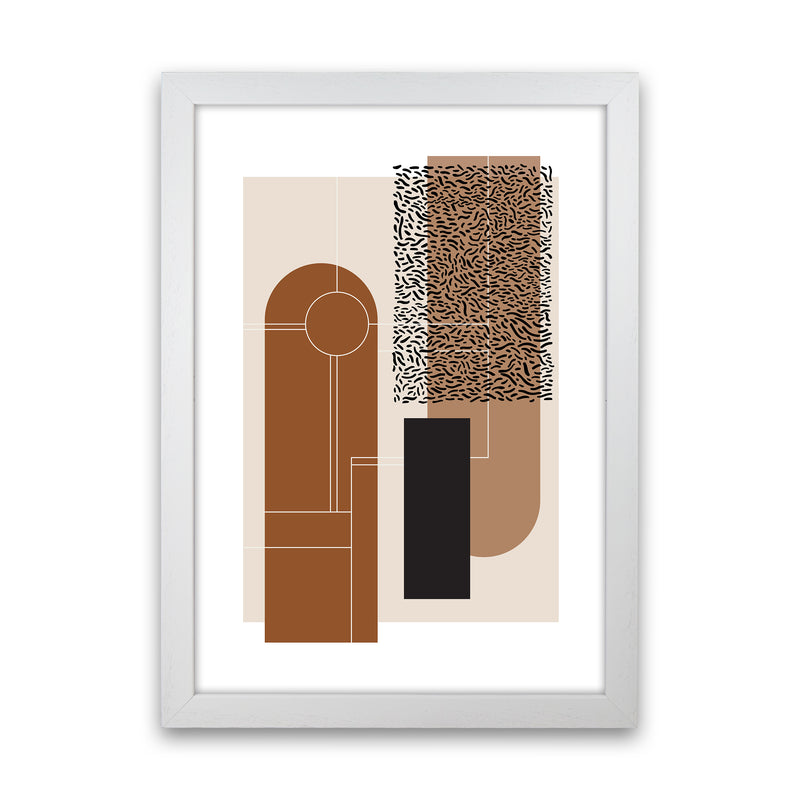 Brown & Beige Abstract Art Print by Nordic Creators White Grain