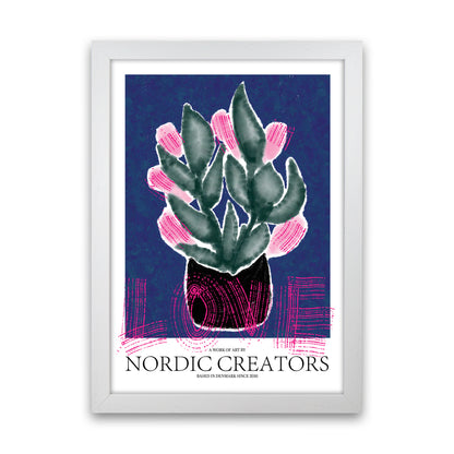 Flowers Love Abstract Art Print by Nordic Creators White Grain