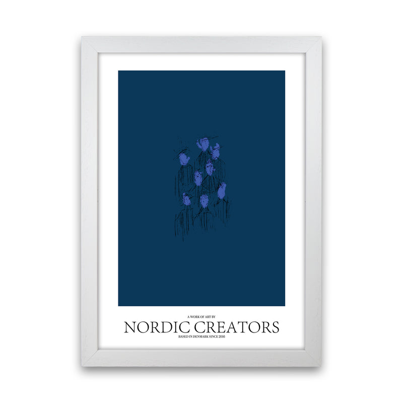 I'm blue Abstract Art Print by Nordic Creators White Grain