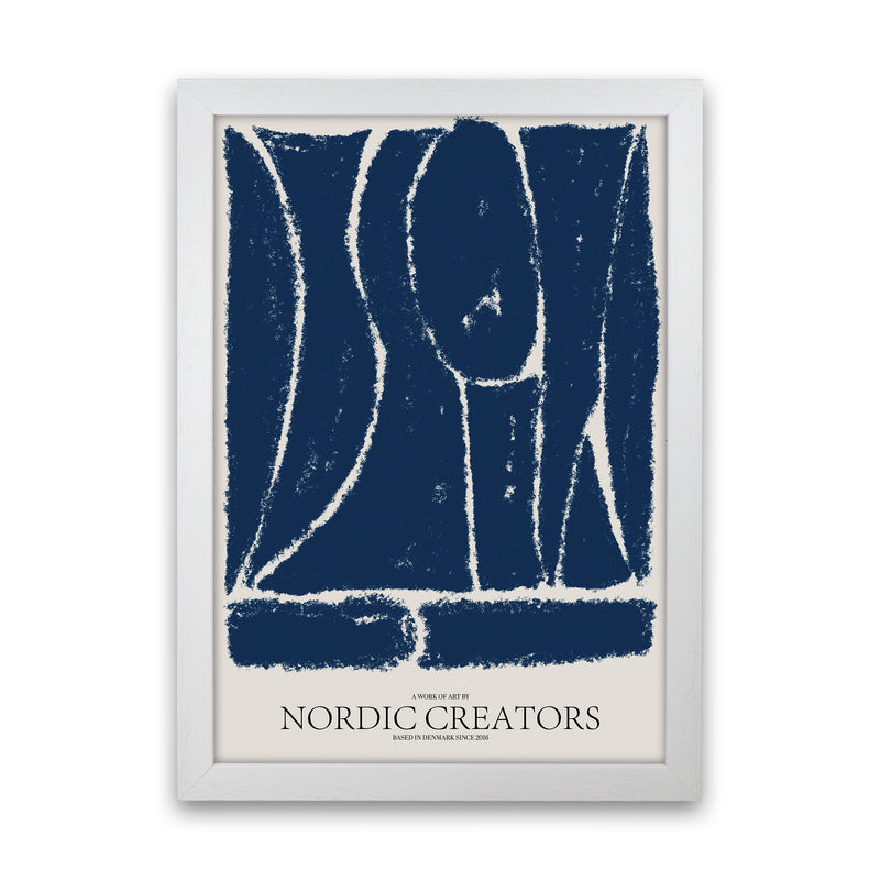 Things Fall Apart - Blue Abstract Art Print by Nordic Creators White Grain