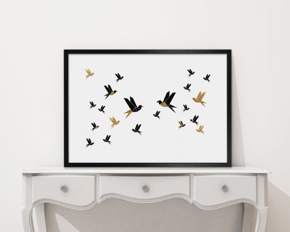 Origami Birds Collage III Art Print by Orara Studio