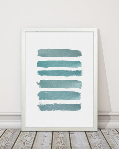 Ombre Turquoise Abstract Art Print by Orara Studio