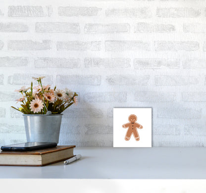 Gingerbread Man Christmas Art Print by Orara Studio3030 Black Frame