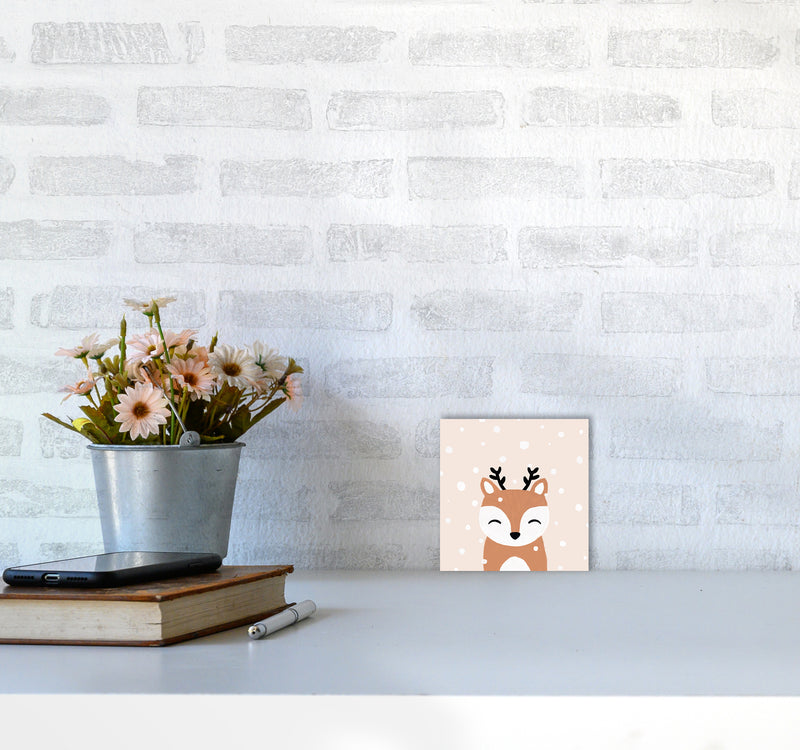 Snow & Deer Christmas Art Print by Orara Studio3030 Black Frame