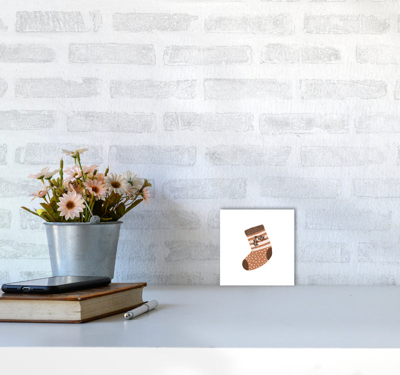 Xmas Stocking Christmas Art Print by Orara Studio3030 Black Frame