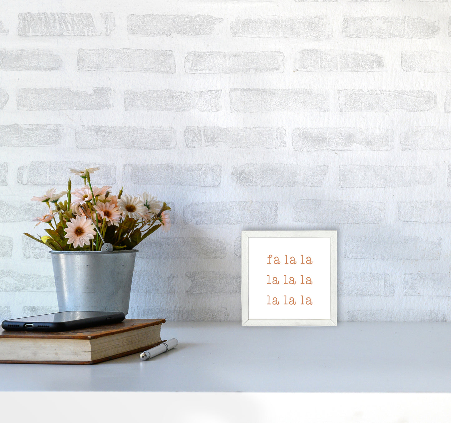 Fa La La Christmas Art Print by Orara Studio3030 Oak Frame