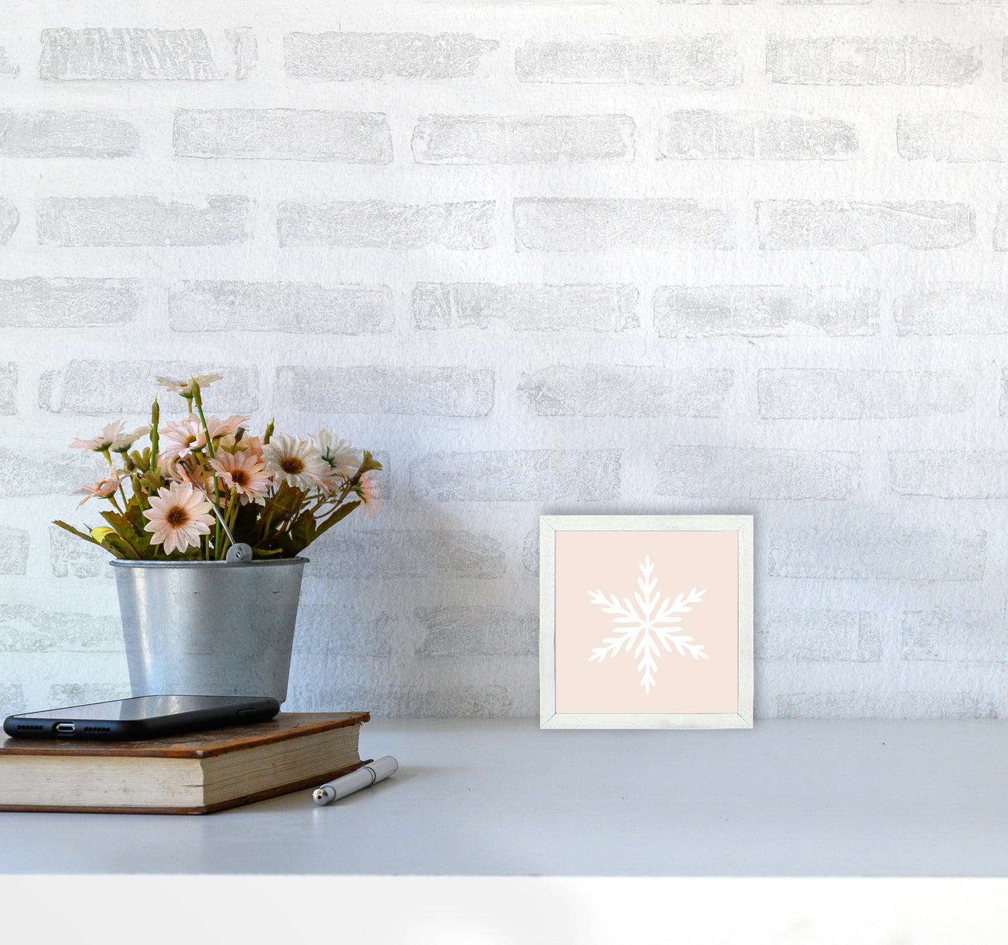 Snowflake Christmas Art Print by Orara Studio3030 Oak Frame