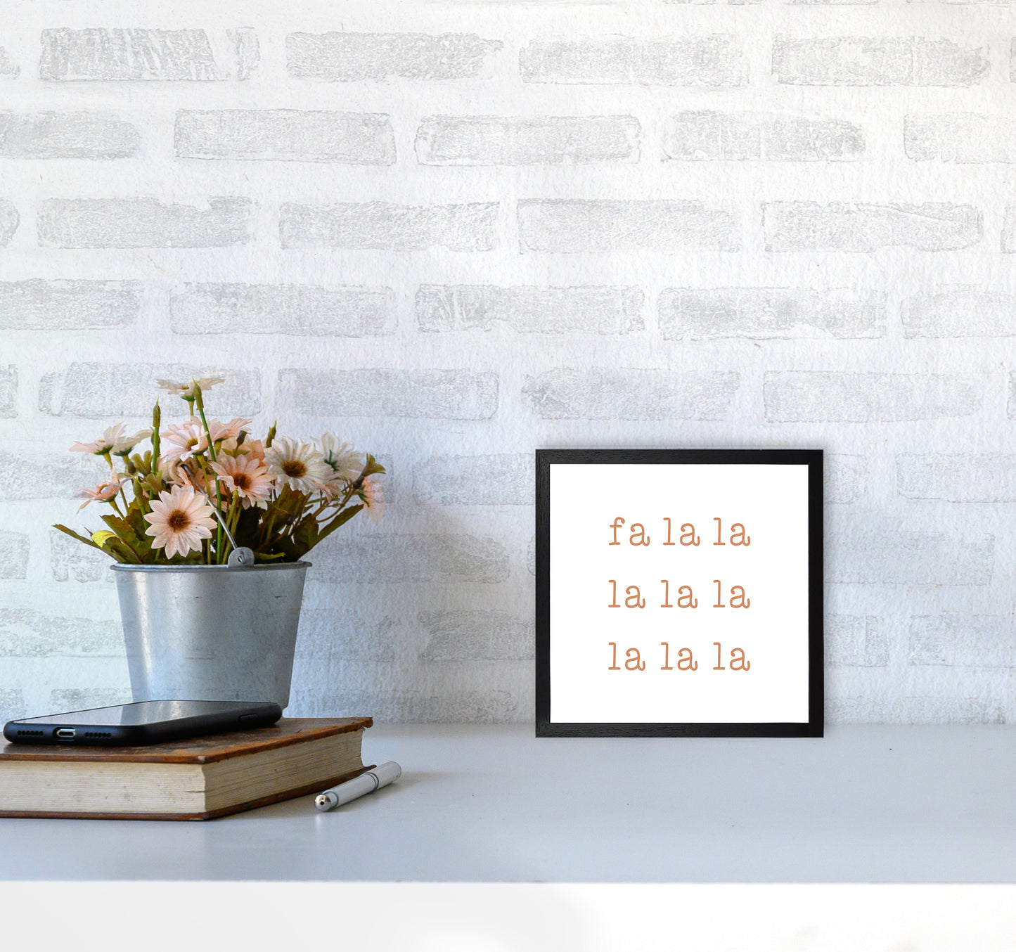 Fa La La Christmas Art Print by Orara Studio4040 White Frame
