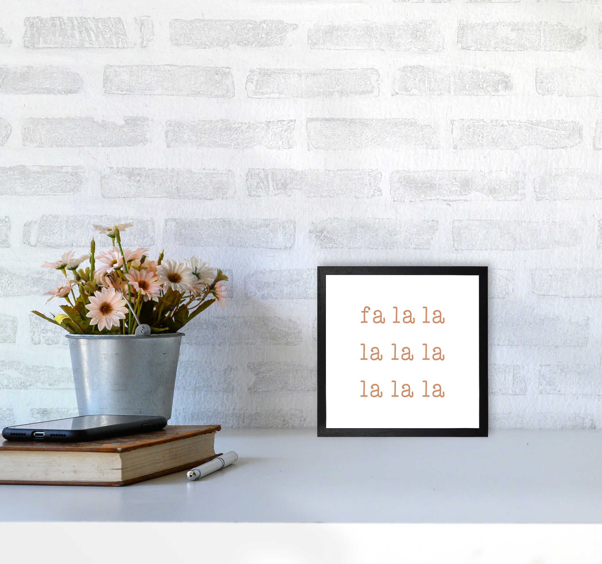 Fa La La Christmas Art Print by Orara Studio4040 White Frame