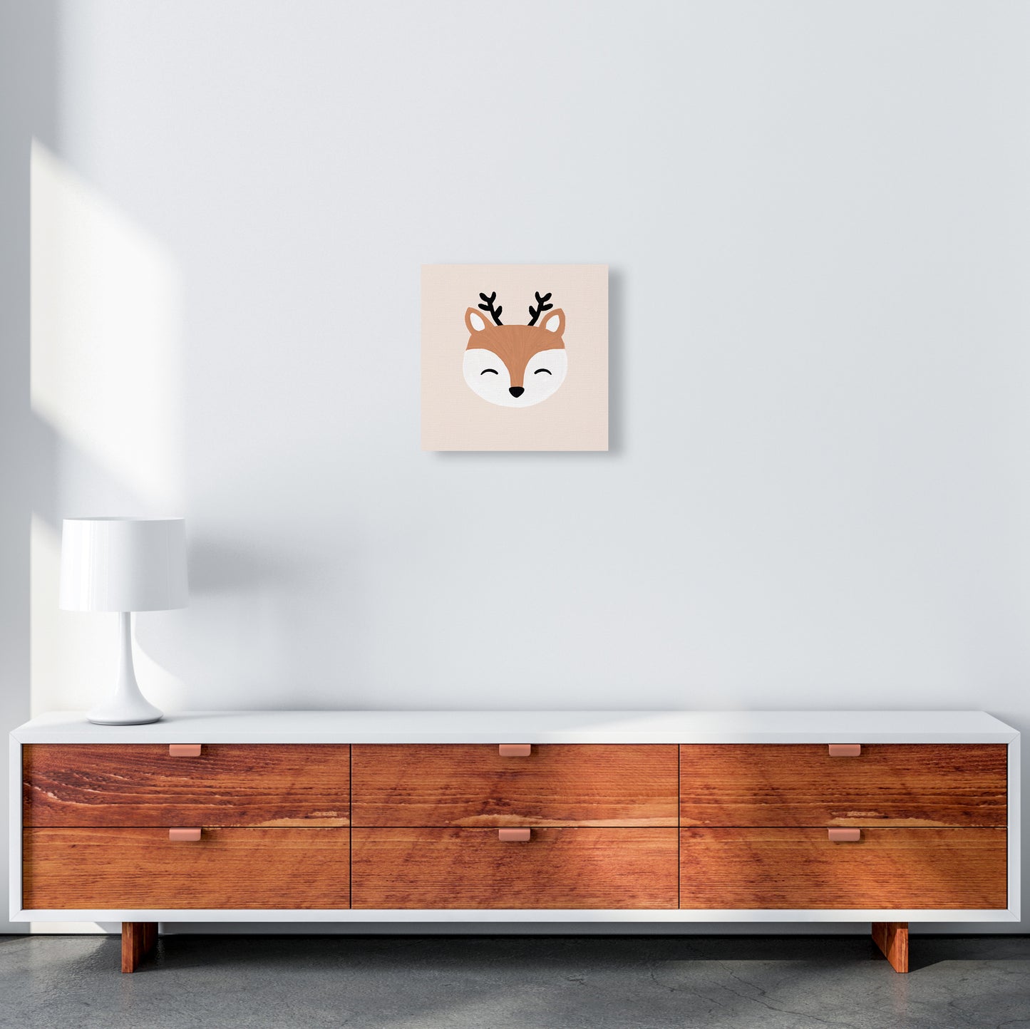 Blush Deer Christmas Art Print by Orara Studio 40x40 Canvas