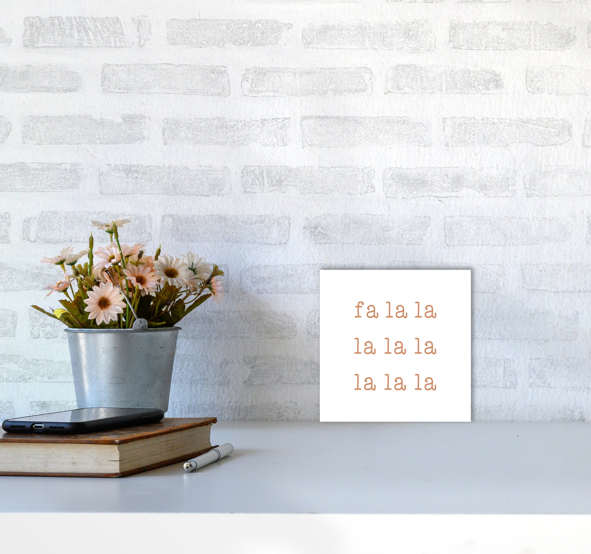 Fa La La Christmas Art Print by Orara Studio4040 Black Frame