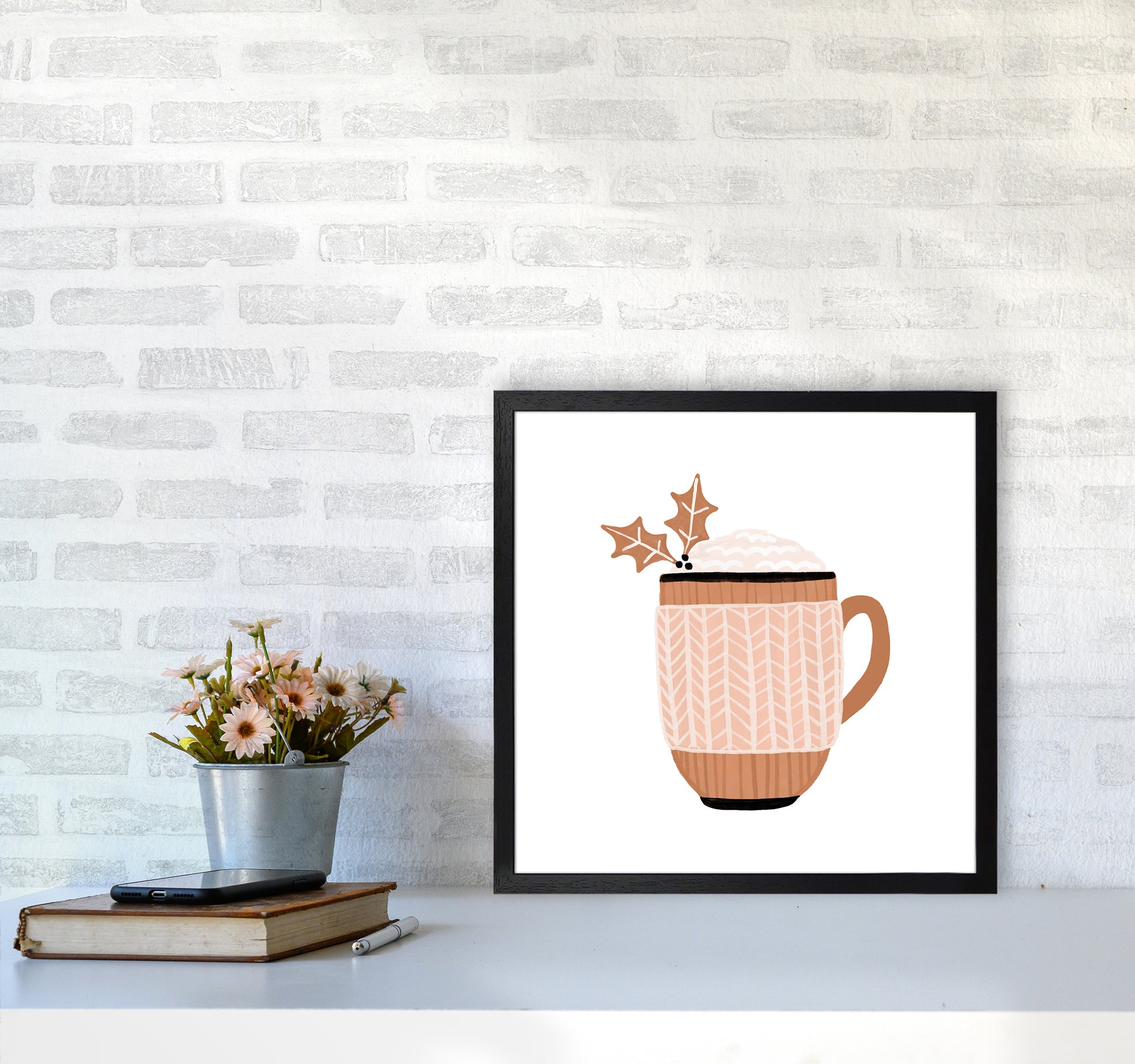 Christmas Drink Christmas Art Print by Orara Studio5050 White Frame