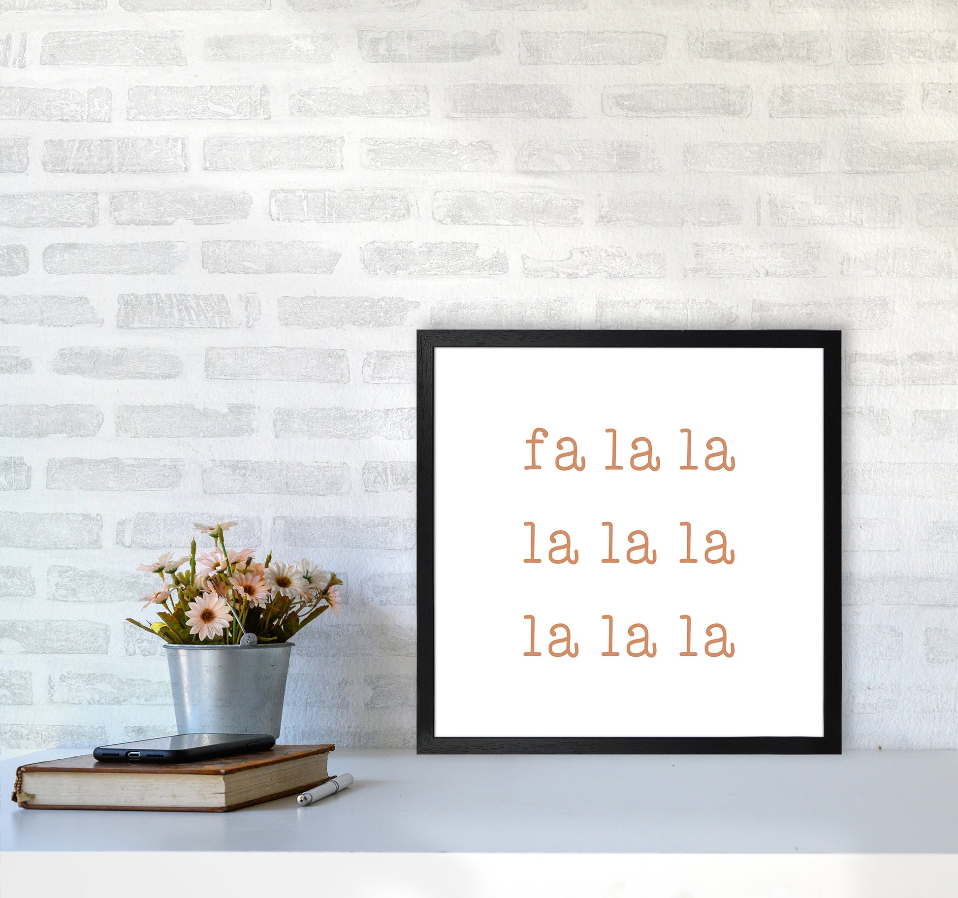Fa La La Christmas Art Print by Orara Studio5050 White Frame