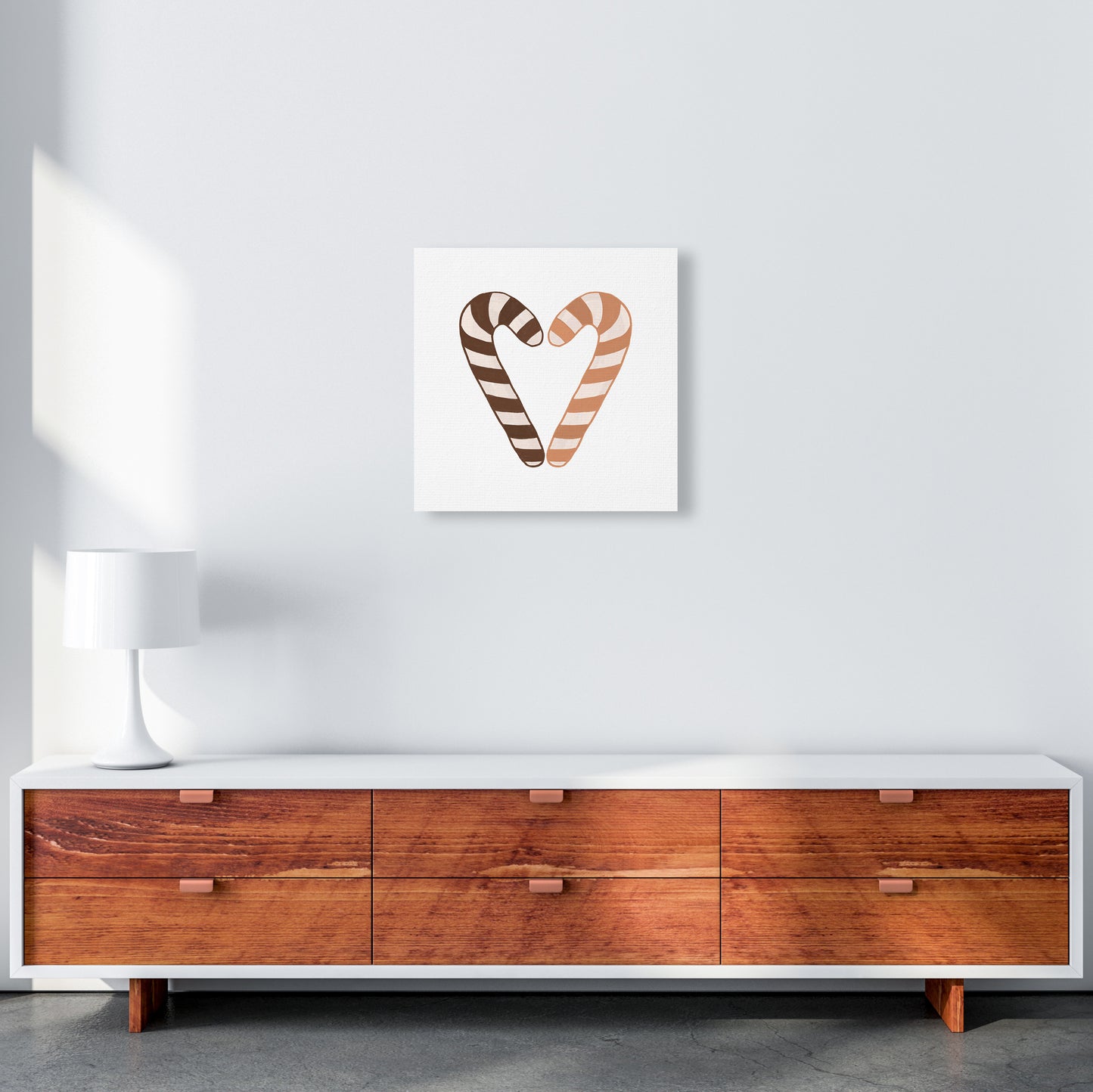 Candy Canes Christmas Art Print by Orara Studio 50x50 Canvas