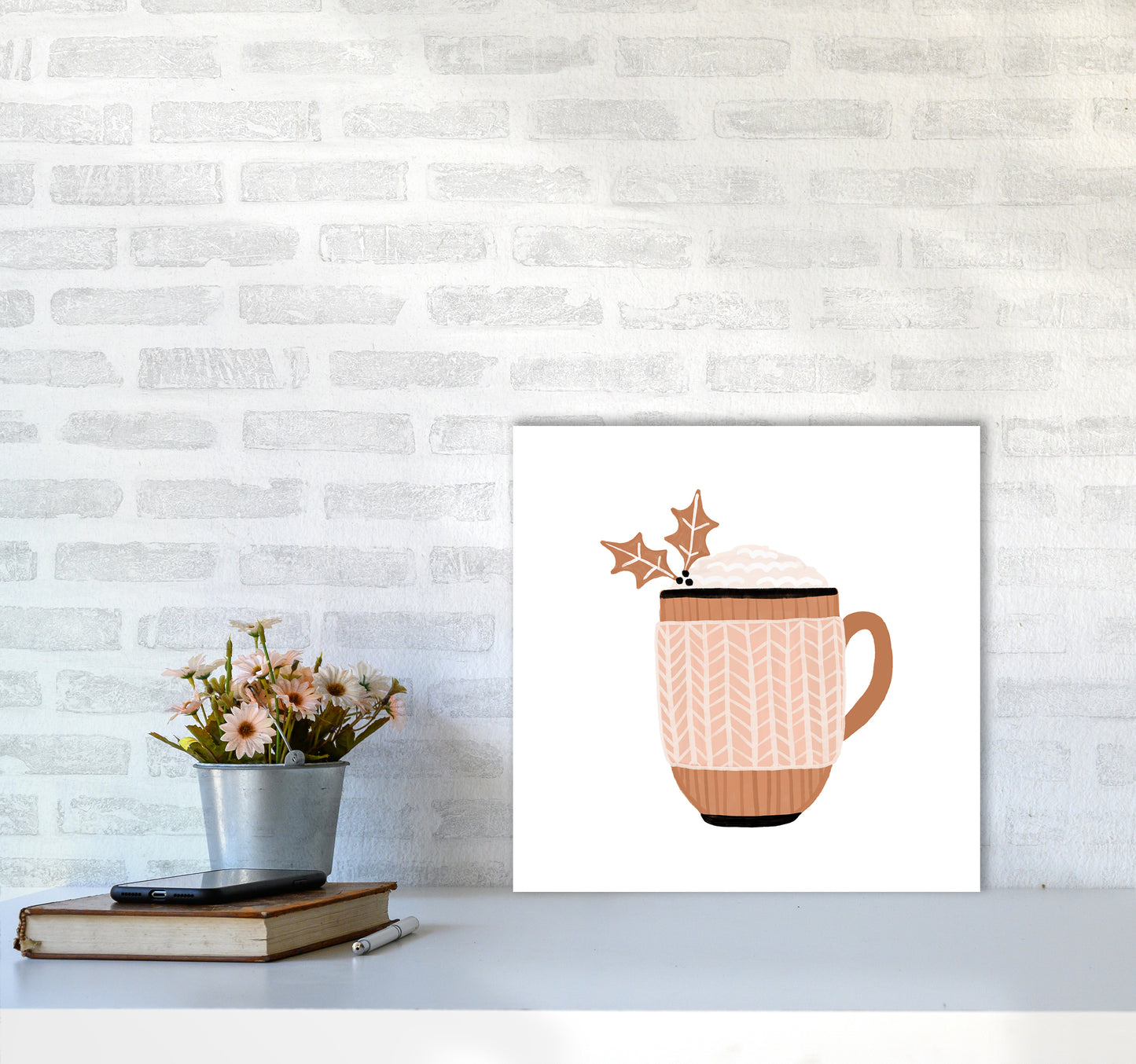 Christmas Drink Christmas Art Print by Orara Studio5050 Black Frame