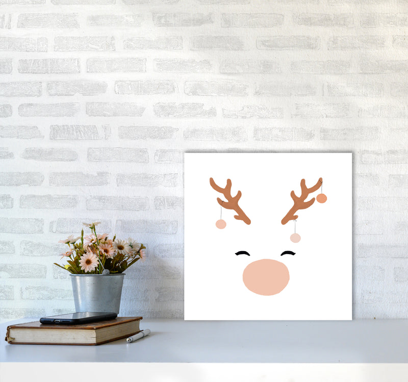 Deer & Baubles Christmas Art Print by Orara Studio5050 Black Frame