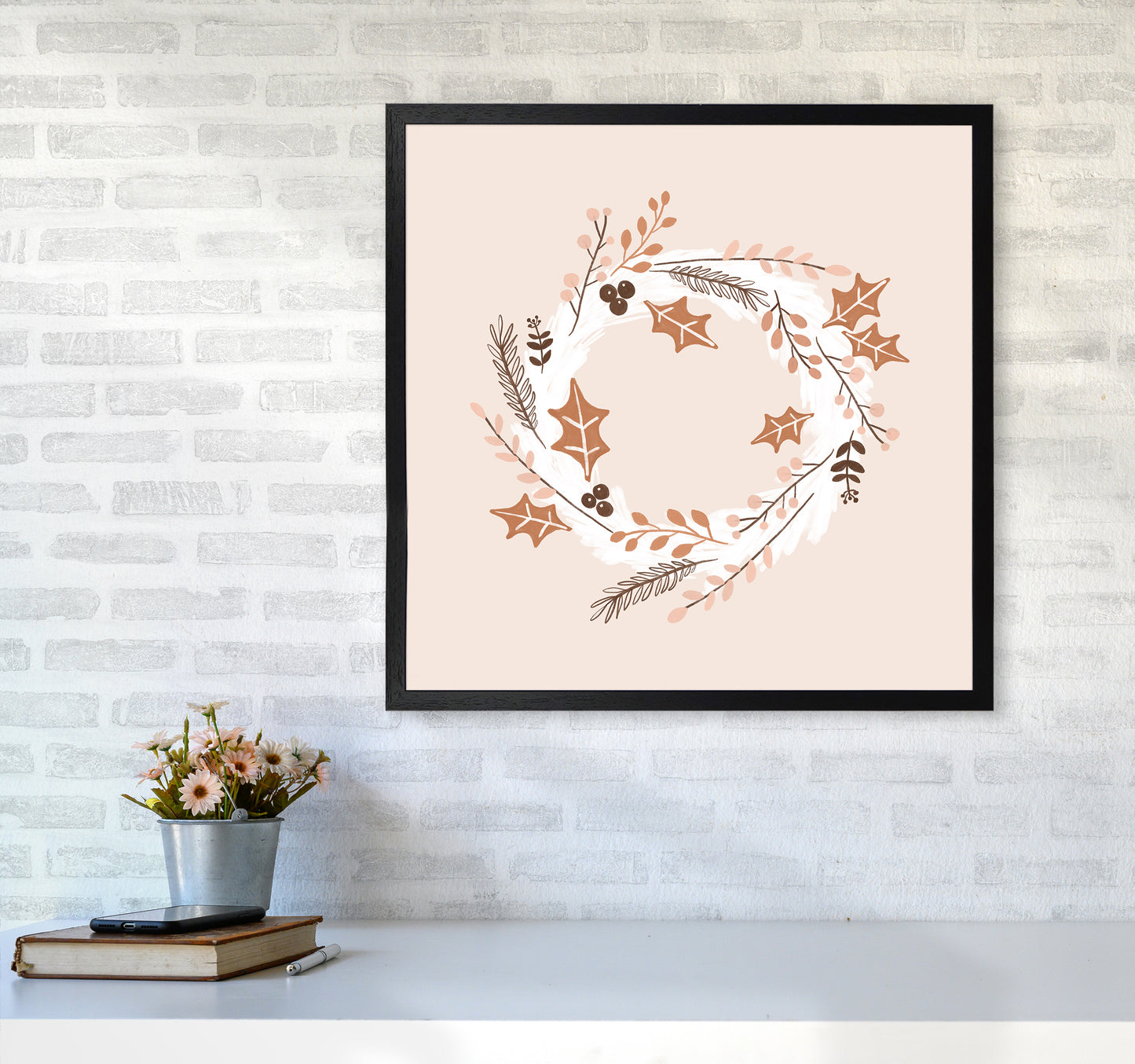 Christmas Wreath Christmas Art Print by Orara Studio6060 White Frame
