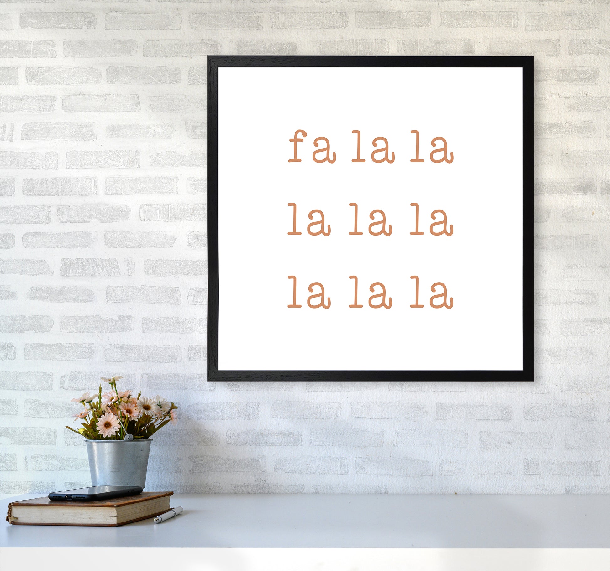 Fa La La Christmas Art Print by Orara Studio6060 White Frame