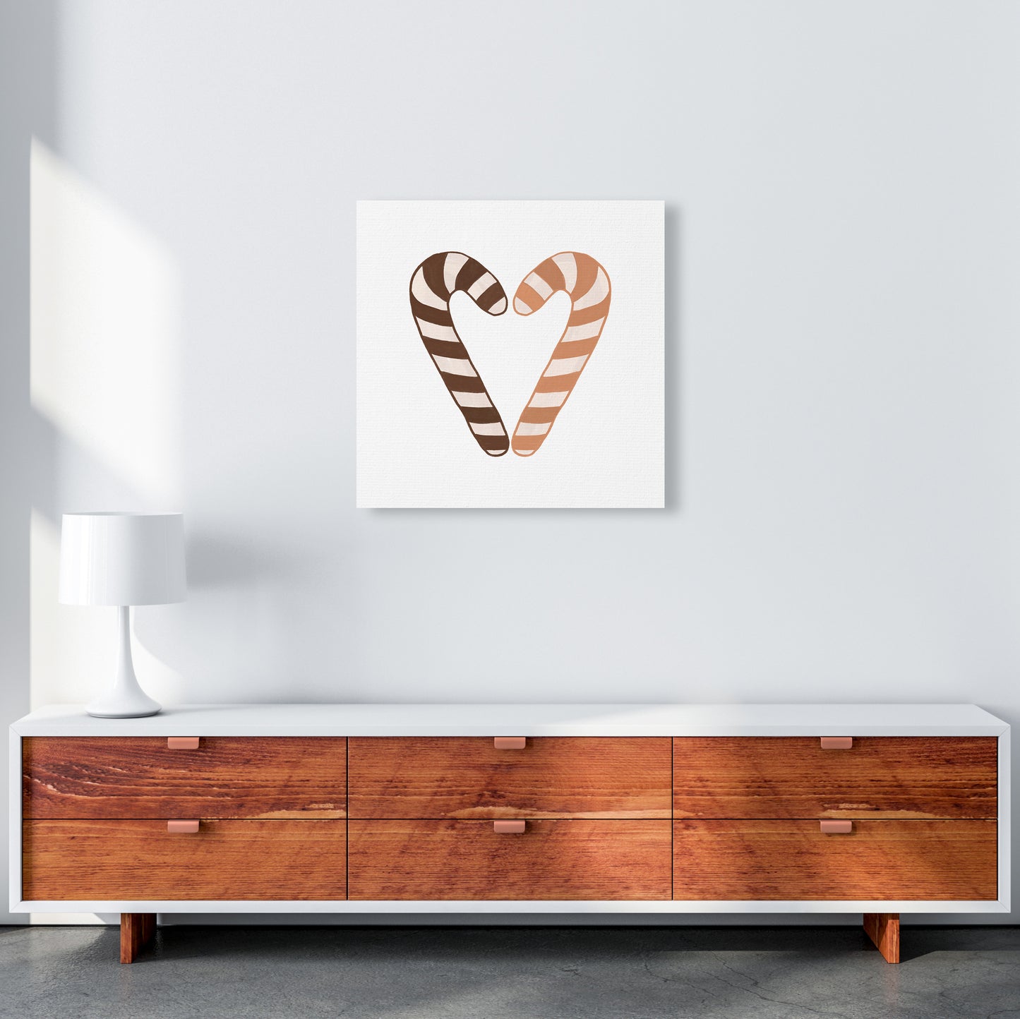 Candy Canes Christmas Art Print by Orara Studio 60x60 Canvas