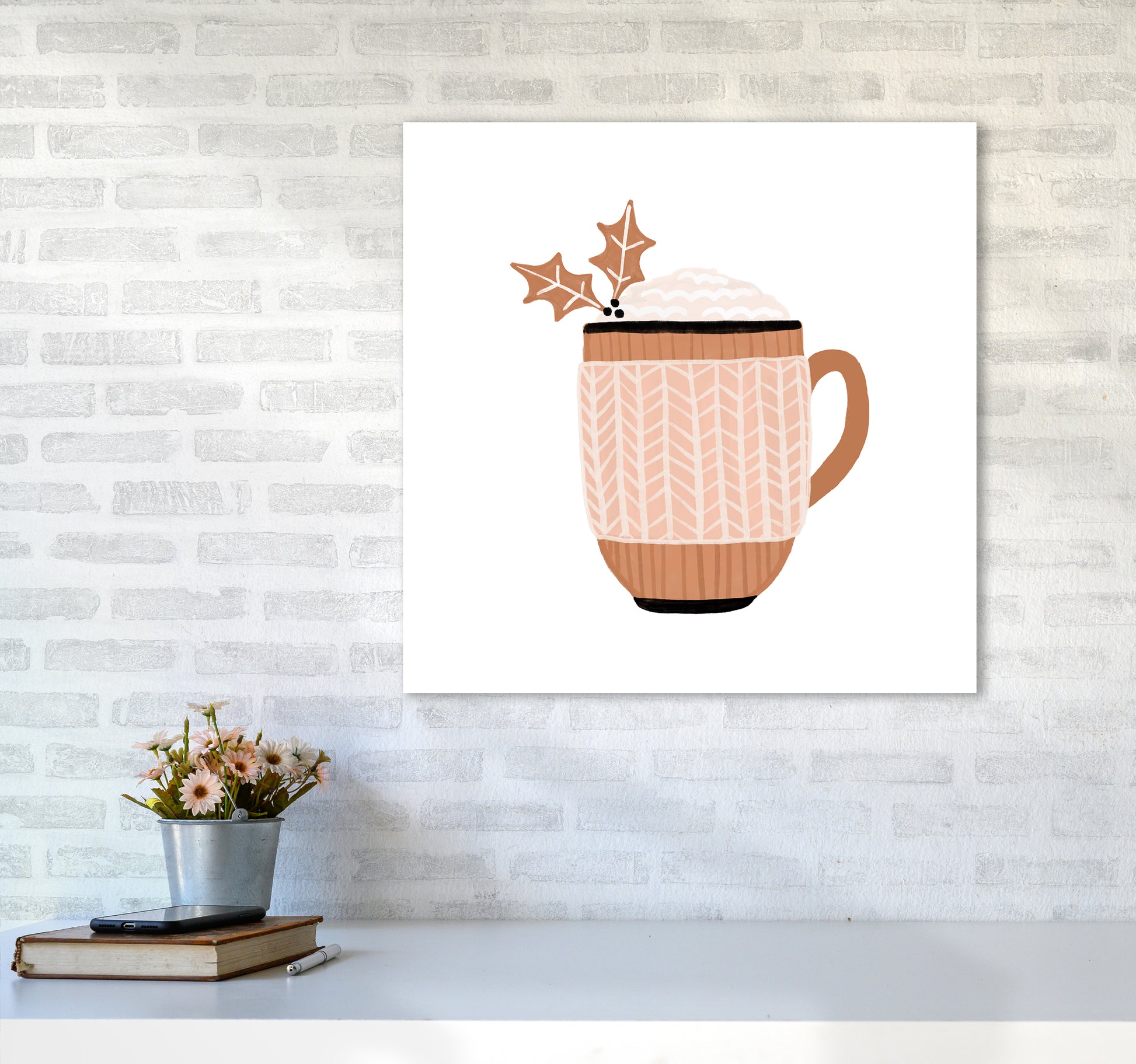 Christmas Drink Christmas Art Print by Orara Studio6060 Black Frame