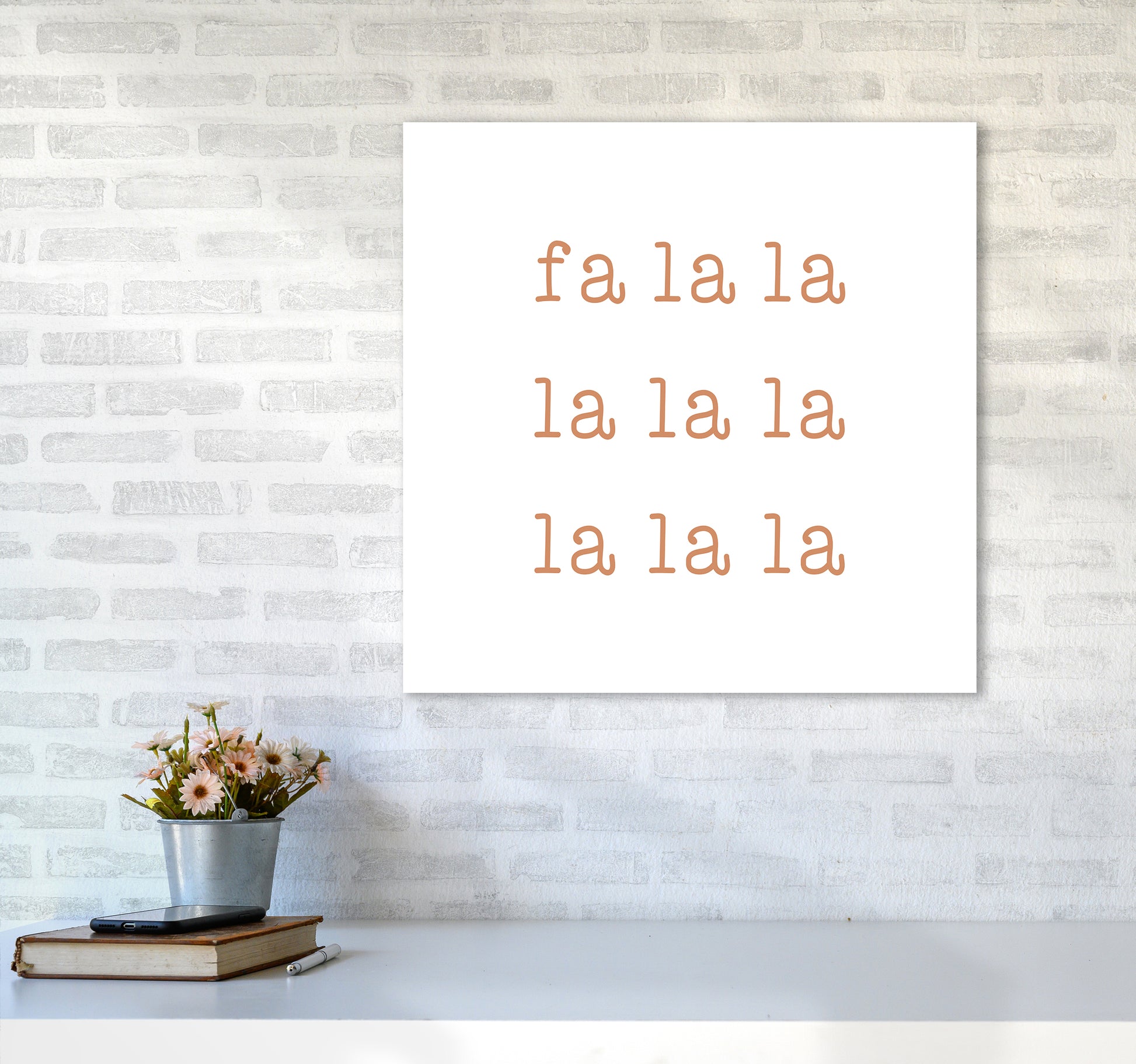 Fa La La Christmas Art Print by Orara Studio6060 Black Frame