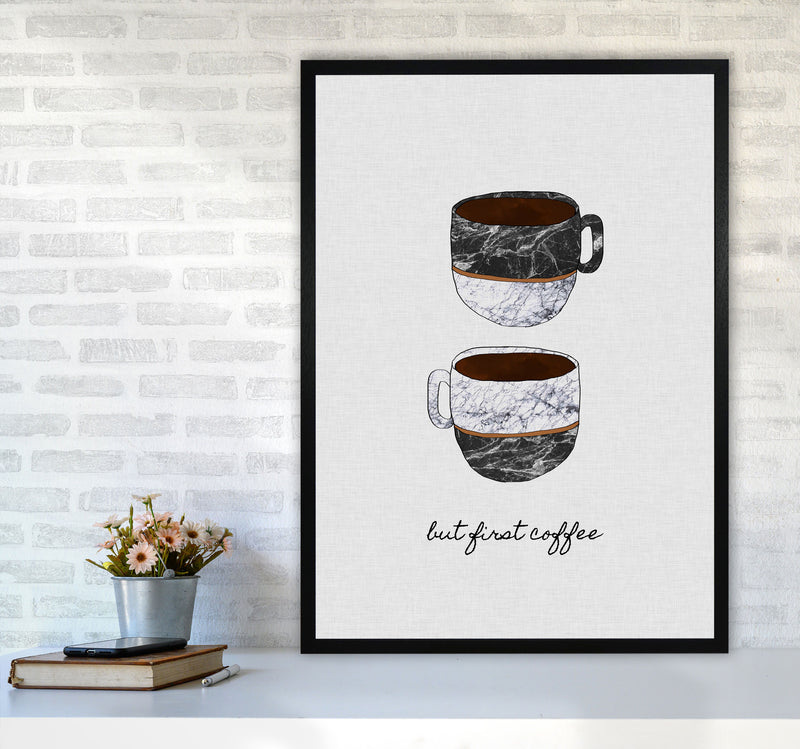 But First Coffee II Print By Orara Studio, Framed Kitchen Wall Art A1 White Frame