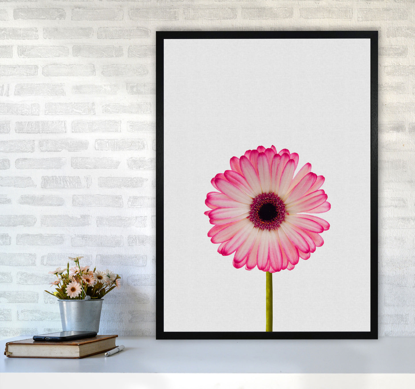 Daisy Still Life Print By Orara Studio, Framed Botanical & Nature Art Print A1 White Frame