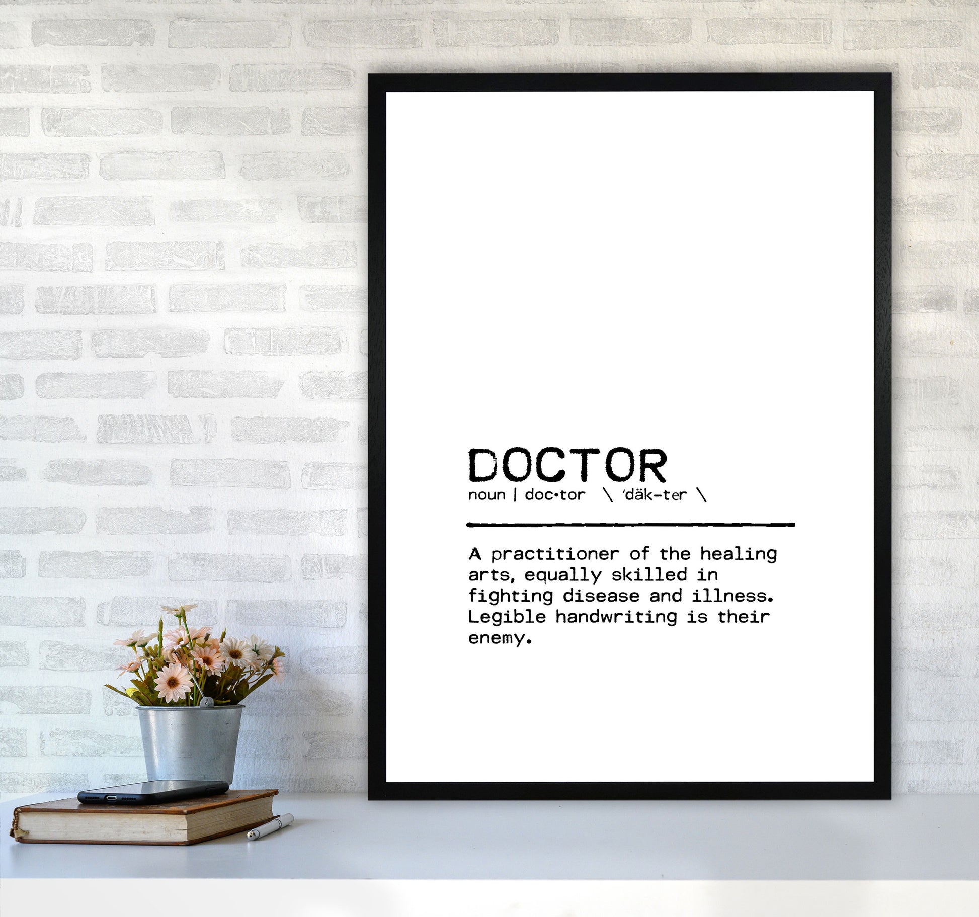 Doctor Legible Definition Quote Print By Orara Studio A1 White Frame