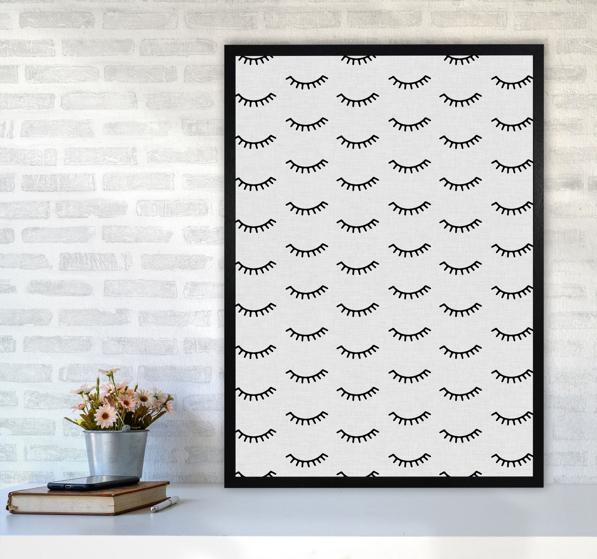 Eyes Closed Print By Orara Studio A1 White Frame