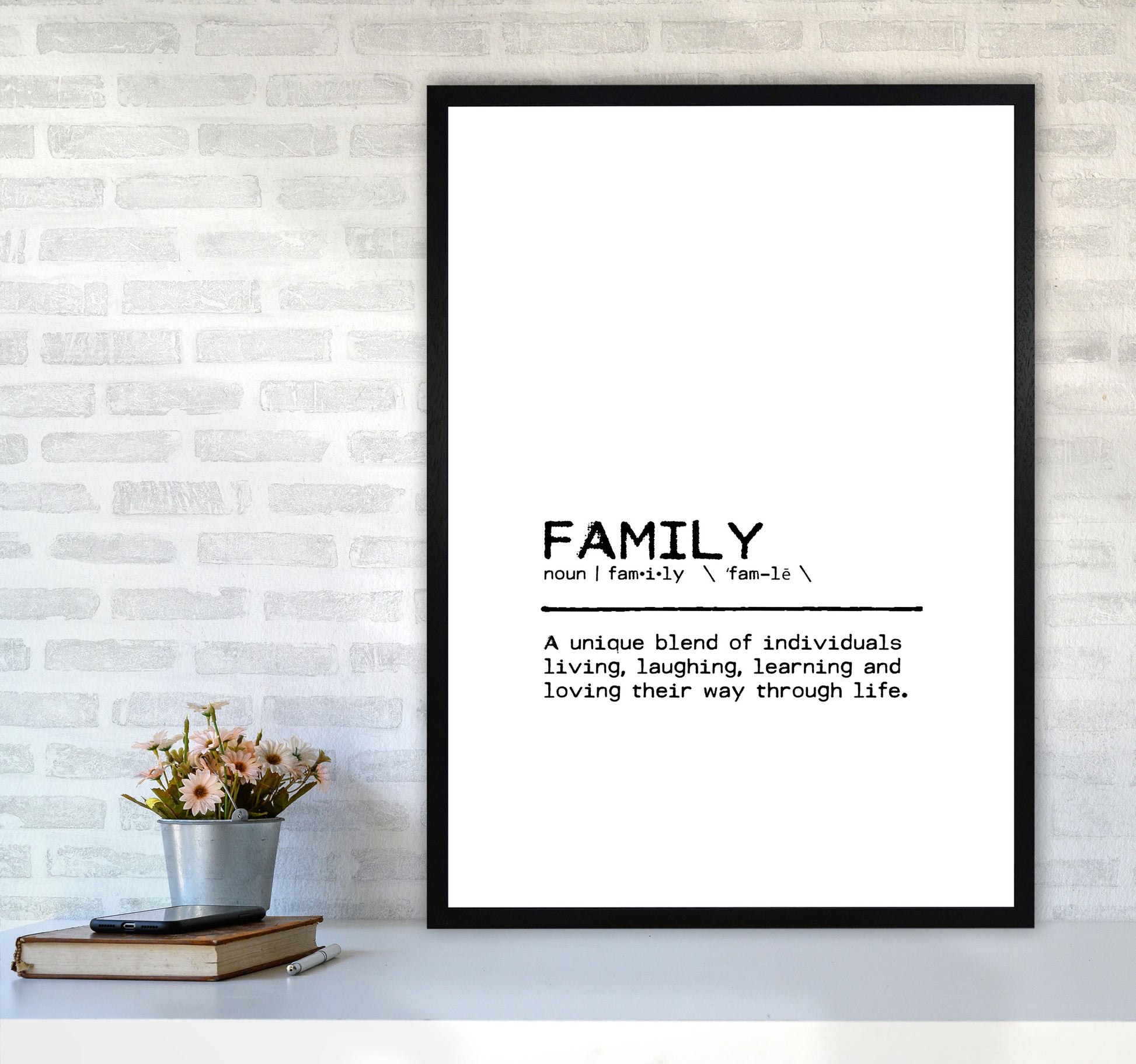 Family Unique Definition Quote Print By Orara Studio A1 White Frame