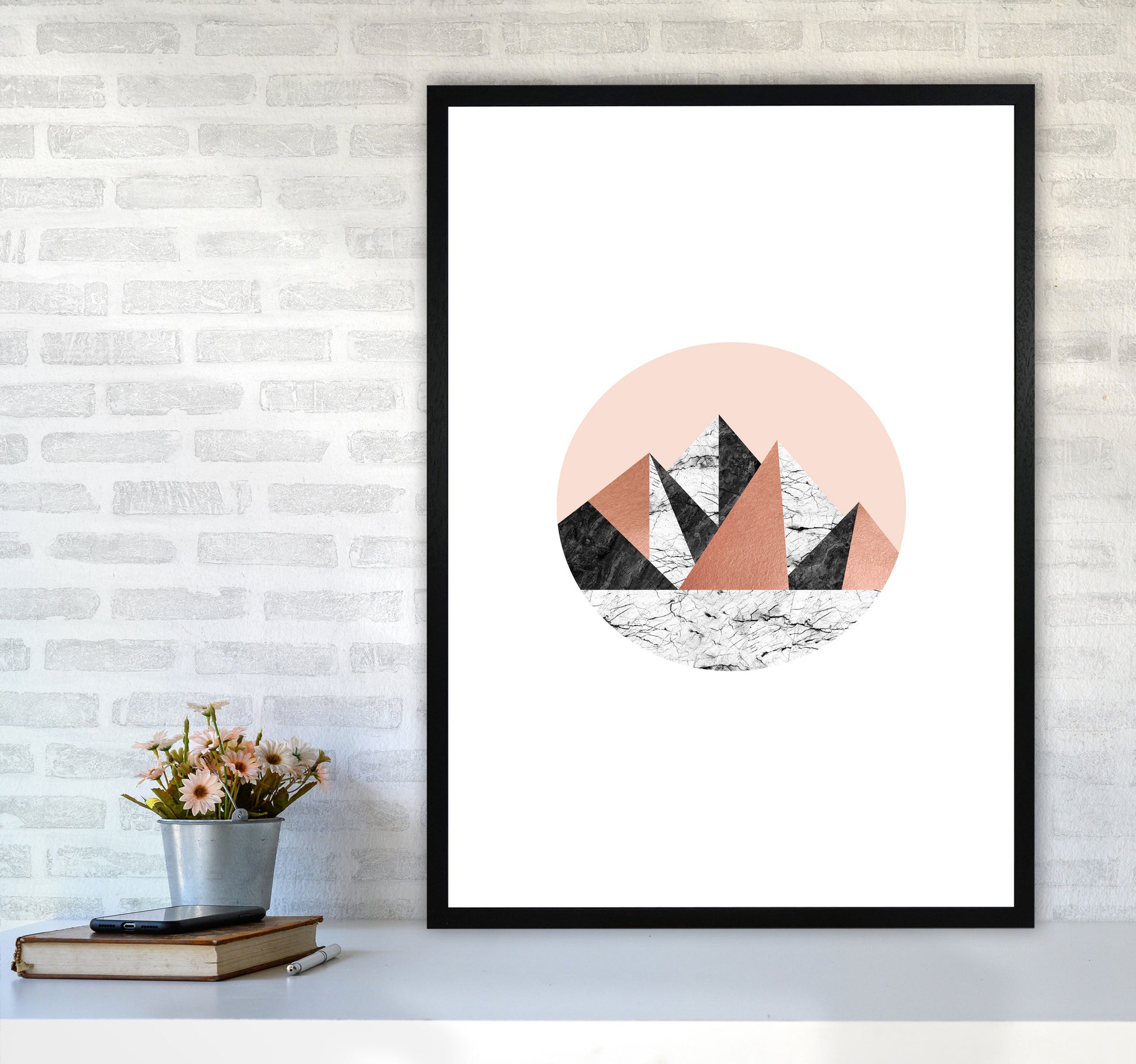 Geometric Landscape I Print By Orara Studio A1 White Frame