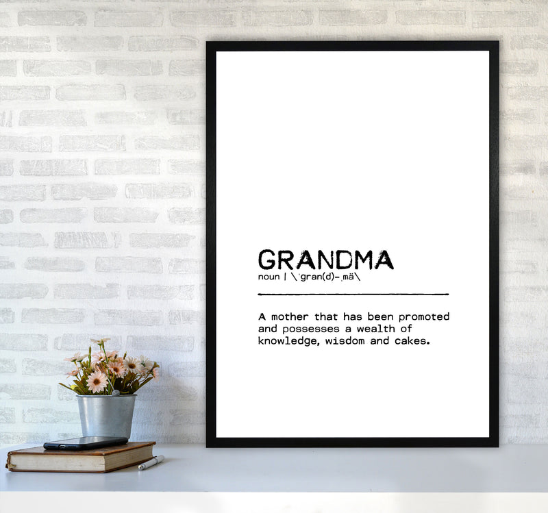 Grandma Knowledge Definition Quote Print By Orara Studio A1 White Frame
