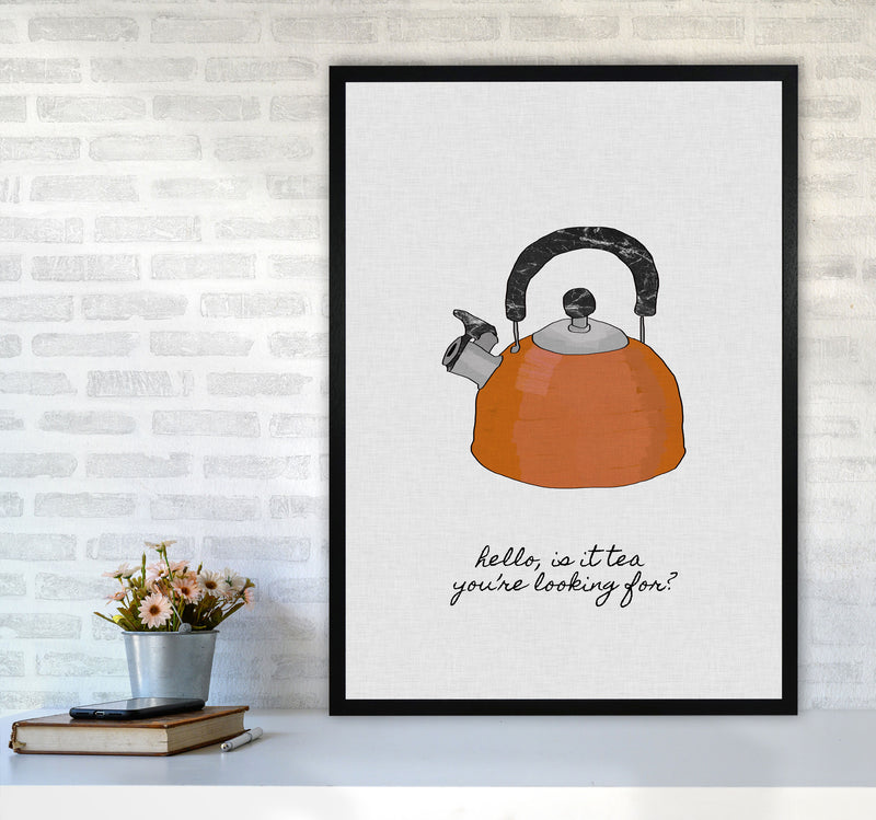 Hello Is It Tea Print By Orara Studio, Framed Kitchen Wall Art A1 White Frame