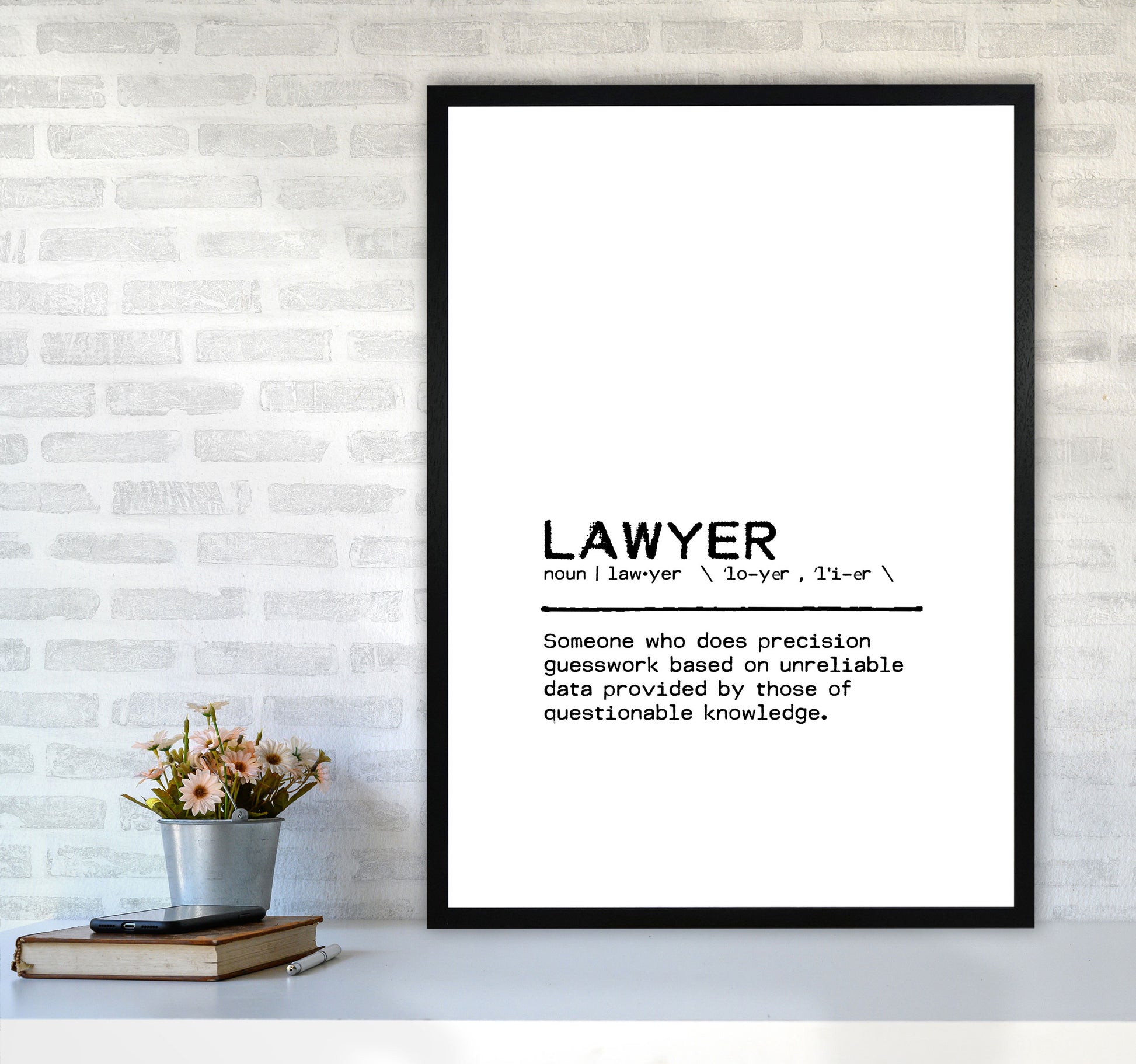 Lawyer Questionable Definition Quote Print By Orara Studio A1 White Frame