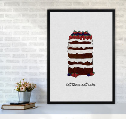 Let Them Eat Cake Print By Orara Studio, Framed Kitchen Wall Art A1 White Frame