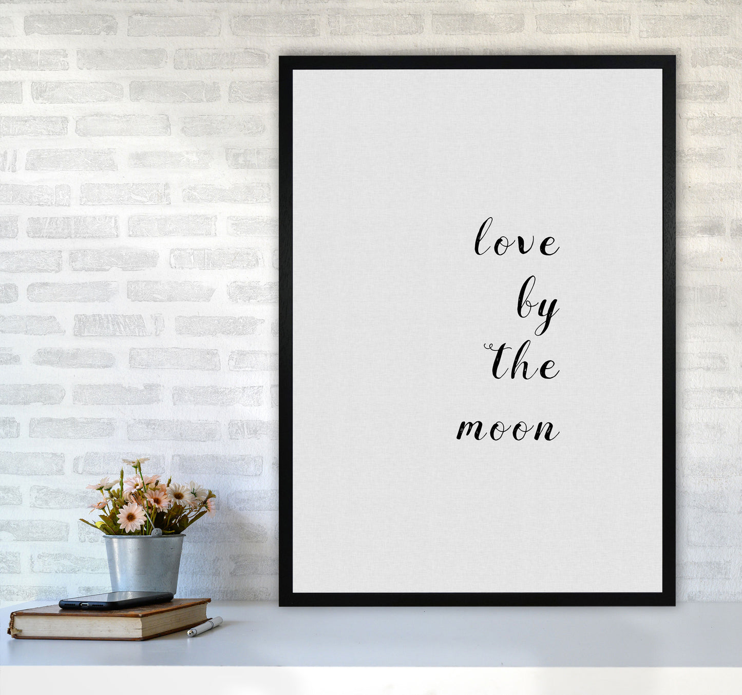 Love By The Moon Print By Orara Studio A1 White Frame