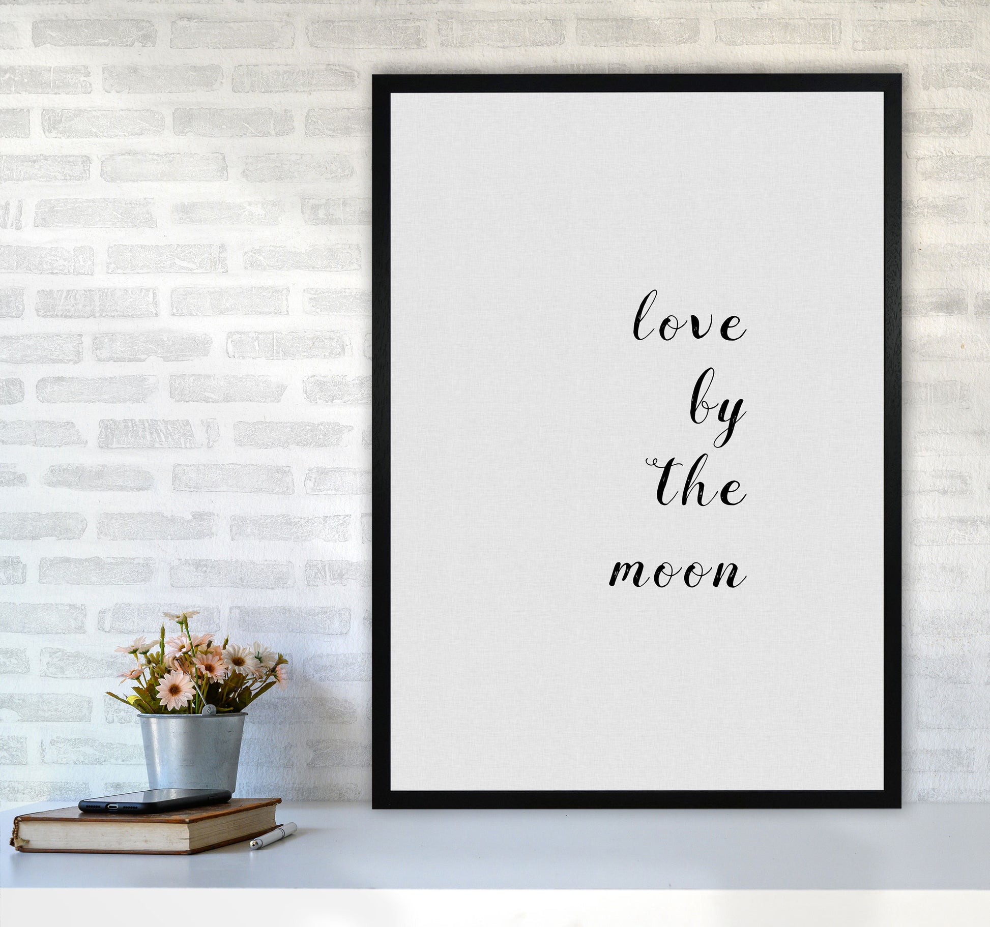 Love By The Moon Print By Orara Studio A1 White Frame
