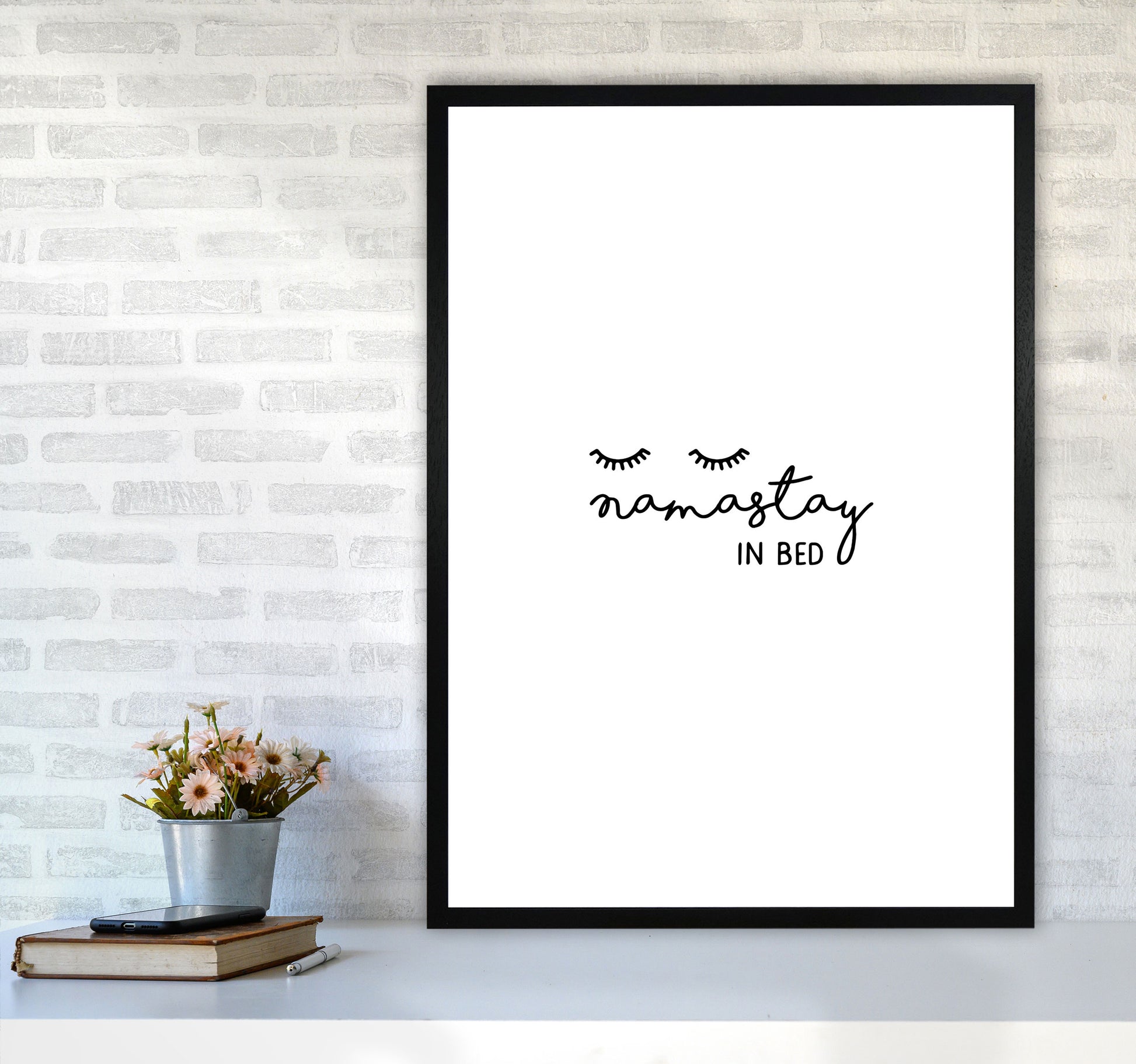 Namastay In Bed Bedroom Art Print By Orara Studio A1 White Frame