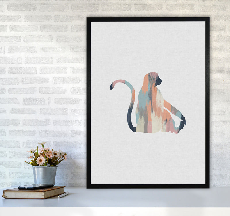 Pastel Monkey Print By Orara Studio Animal Art Print A1 White Frame