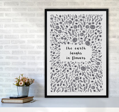 The Earth Laughs In Flowers Shakespeare Quote Print By Orara Studio A1 White Frame