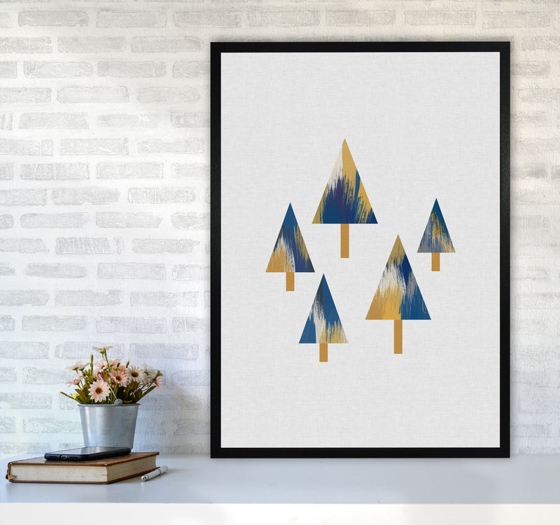 Trees Blue & Yellow Print By Orara Studio A1 White Frame