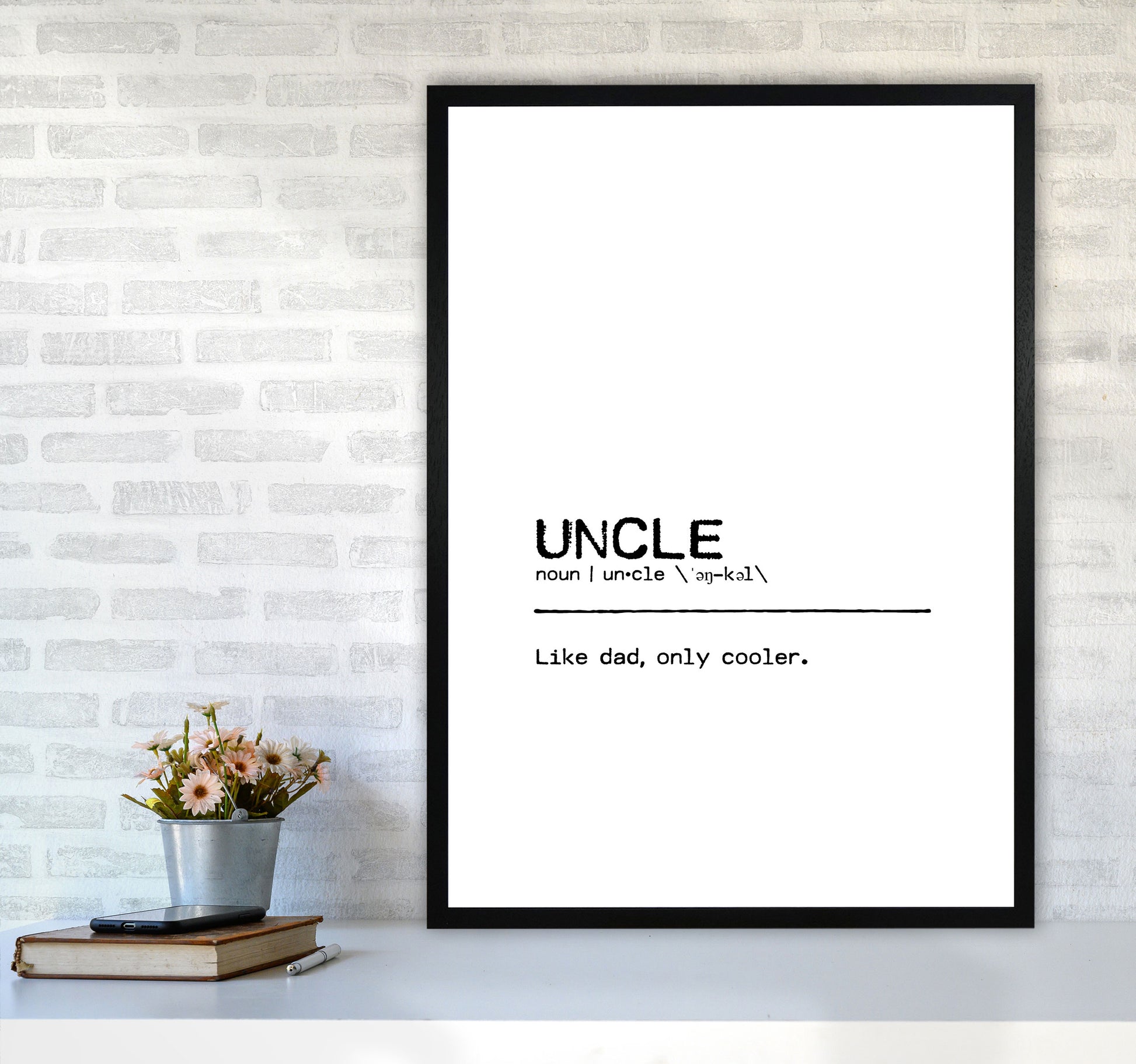 Uncle Cool Definition Quote Print By Orara Studio A1 White Frame