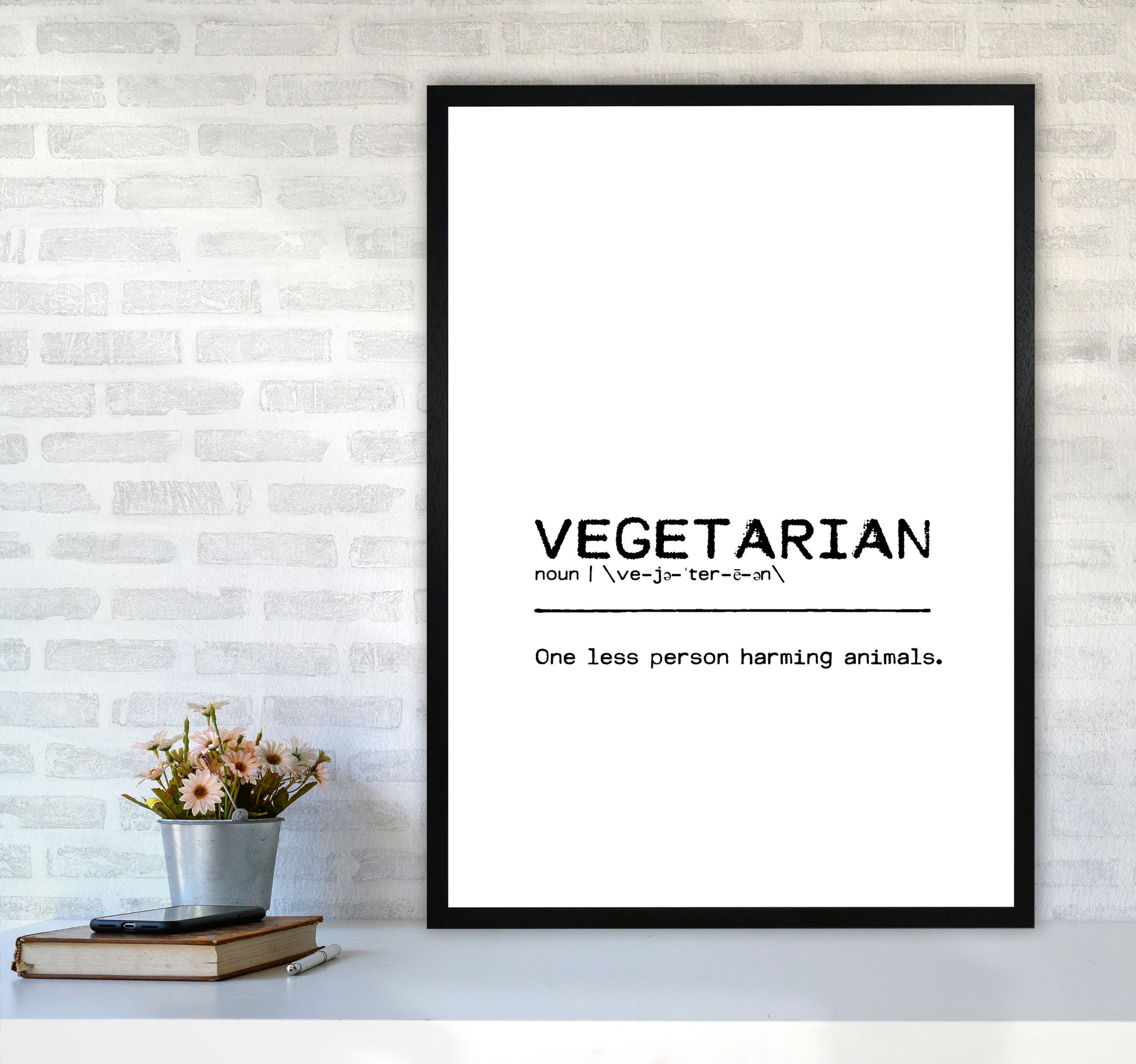 Vegetarian Person Definition Quote Print By Orara Studio A1 White Frame