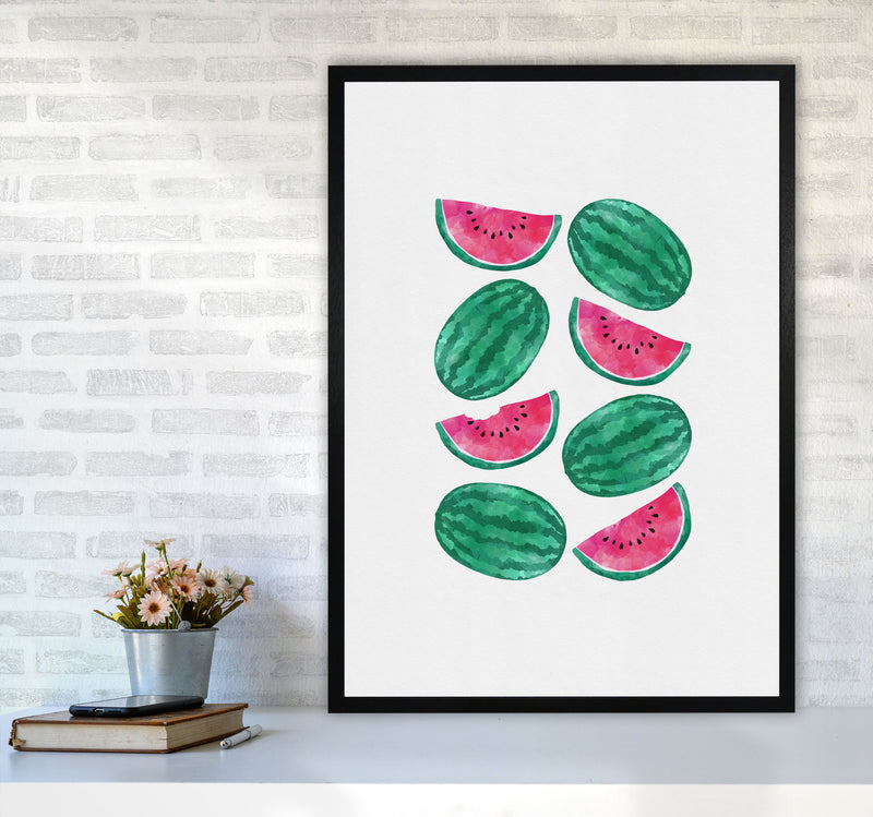 Watermelon Crowd Print By Orara Studio, Framed Kitchen Wall Art A1 White Frame